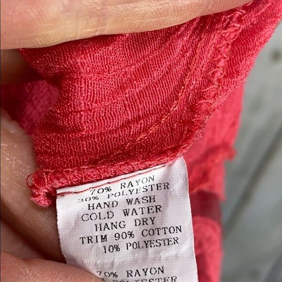 Monoreno Coral Woven Lace Trim Dress - Picture 9 of 9